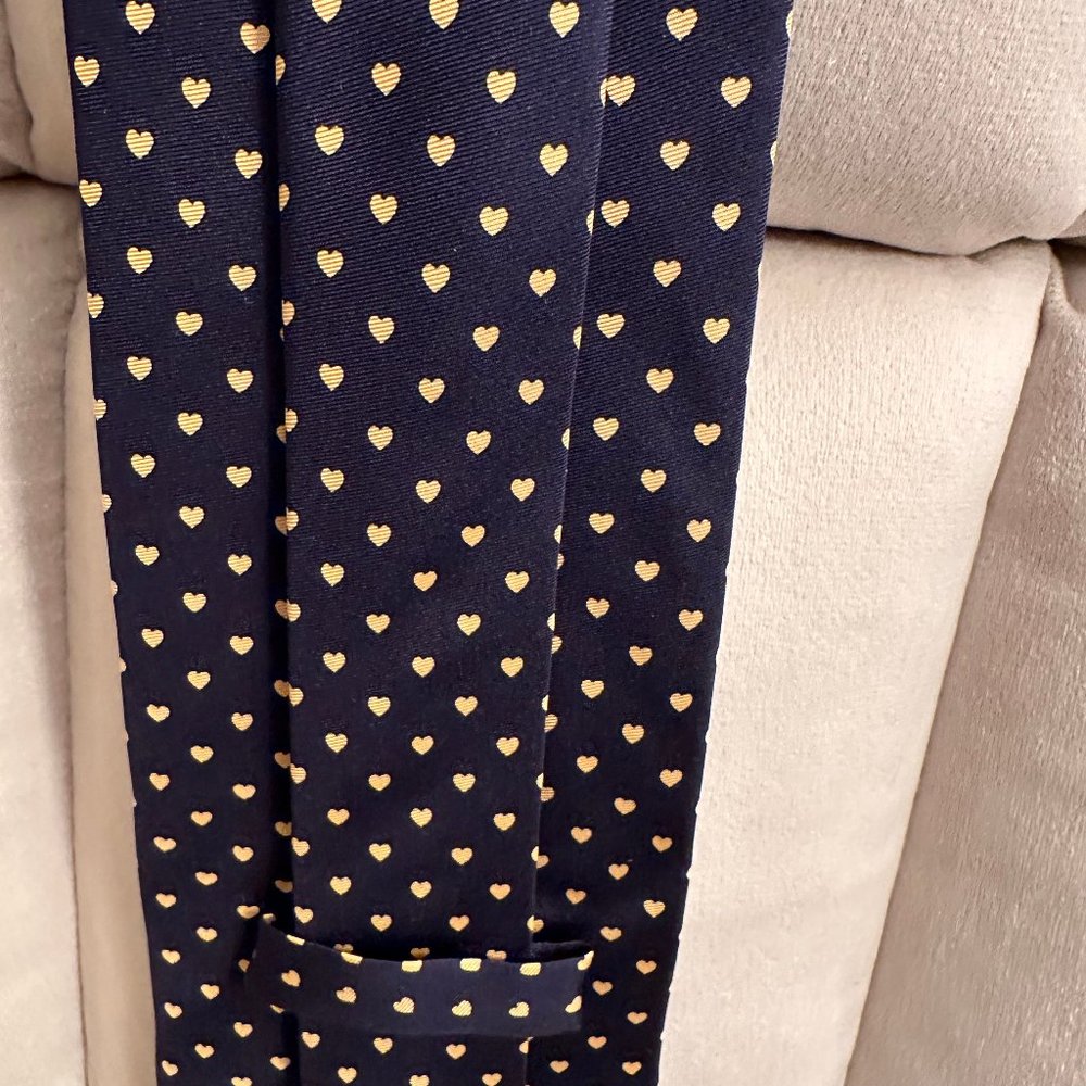 - Chopard Mens Tie Navy With Heats - Picture 6 of 7